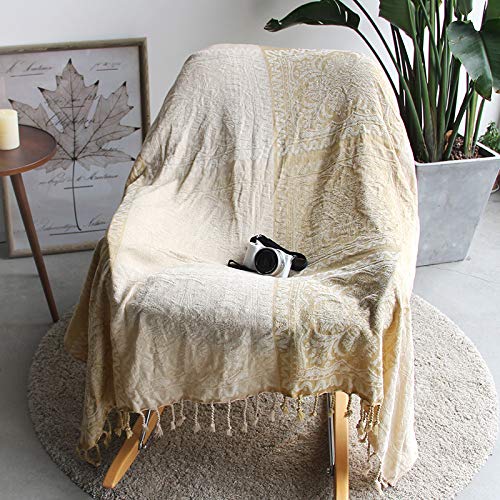 Prorector Reversible Cotton Boho Throw Blanket for Bed Couch Cover 150 x 190 cm