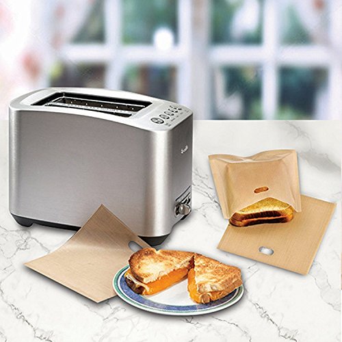 ALAIX Toasterbag Wiederverwendbare 100 Verwendung Non-Stick Sandwich / Snack Käse Toasties In einem Toasterschutz, 2 Pack - 4