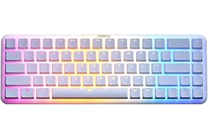 FNATIC STREAK65 LP Bianco | Tastiera Meccanica da Gioco RGB Compatta, Speed Switch Fnatic, Copritasti PBT Doubleshot Layout 65% (60 65 percento) Tastiera eSports a Basso Profilo (ANSI USA, QWERTY)
