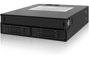 Icy Dock Tough Armor MB994IPO-3SB Backplane Cage, Rack Mobile, boîtier de Rack Robuste métallique Hot Swap pour 2 x SSD Or HDD 2.5" SATA/SAS & Plateau Slim Odd/Graveur DVD pour Baie de 5.25"