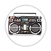 Produktbild Retro Boom Box (Ghetto Blaster) bedruckt Bespoke entworfen 58 mm Rund KOMPAKT Spiegel. Neuheit Make Up Spiegel ideal für Ihre Handtasche. Neuheit Geschenk