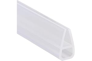 Jackfru Junta de Ducha de 200 cm para Mampara de Cristal de 6 mm - PVC Impermeable de Repuesto, Forma de U