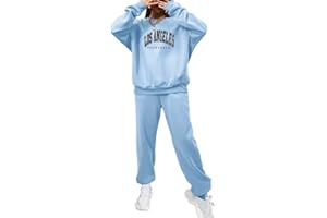 Tomwell Femmes Survêtement Ensemble 2Pcs Suit Mode Ample Manches Longues Sweatshirt Hiver Chaude Sweats à Capuche Et Jogging Pantalons Sportswear Femme Yoga Fitness Dormir
