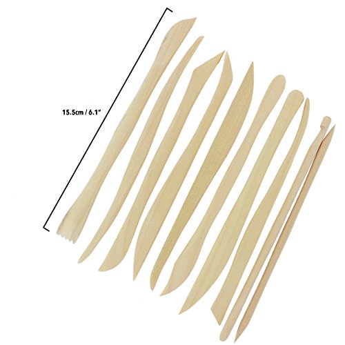 10er Set hochwertiger doppelseitigen Ton Werkzeuge Handwerk Bildhauerei Modellieren Töpfern von Curtzy TM - 2