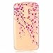Produktbild MUTOUREN Handyhülle für LG K7 TPU Silikon Case Cover Durchsichtig Schutzhülle Tasche Etui Bumper Ultradünne Weich Kratzfeste Soßdämpfende Silikontasche Hülle Weiß - schön Pfirsichblüte Rosa
