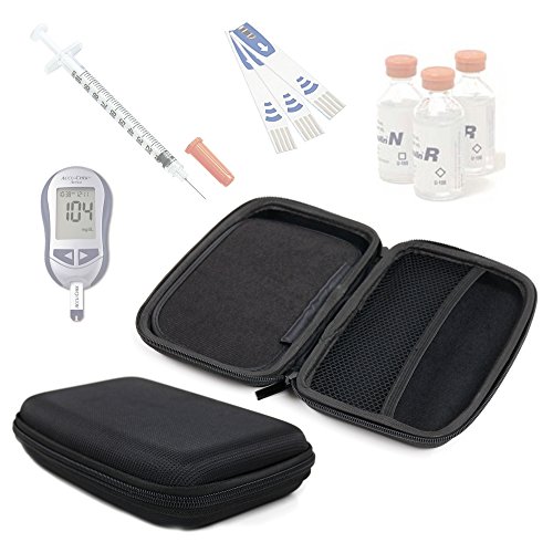 DURAGADGET Premium Quality 7" Hard EVA Insulin Storage Case in Black - Compatible with Diabetic Equipment - With Dual Zip Closure and Internal Divided Storage Compartments
