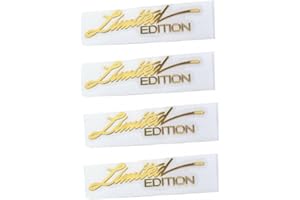 HEIBTENY 4Stück Auto Gold Limited Edition Logo Emblem Abzeichen Metall Aufkleber Autozubehör für Auto Moto Motorrad Fahrrad Skate Fenster Tür