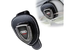 HDBDYH Auto Brillenhalter Visier Sonnenbrillenhalter für Audi A1 A3 RS3 A4 A5 A6 A7 RS7 A8 Q3 Q5 Q7 R8 S Series,Auto Sonnenbrille Clip,Ticket Clip,Auto Sonnenschutz Halter Auto Brillen Clip für Visiere