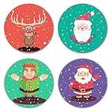 YaYa cafe Christmas Gifts, Merry Christmas Wooden Tea Coasters for Drinks Dining Table Set of 4