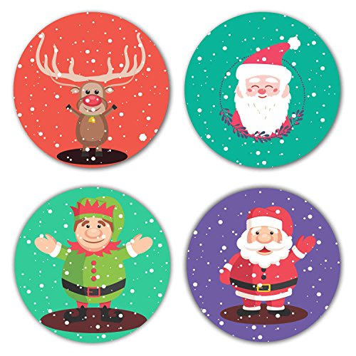 YaYa cafe Christmas Gifts, Merry Christmas Wooden Tea Coasters for Drinks Dining Table Set of 4