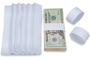 YNR 300 unidades autoadhesivas para billetes, tira de 7,6 x 1,14 pulgadas, cinta en blanco, para organizar documentos