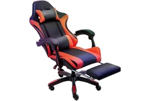 GENERIC Gaming Chair Ergonomic Computer Chair Office Chair Desk Swivel Chair Adjustable Reclining Footrest Cushion Red New!