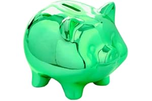 GOPIGITO Huchas Originales para Niños Adultos, Infantil Hucha Cerdito, Personalizada Boda Hucha Grande, Cajero para Ahorrar, Originales Regalos para Parejas, Festivales, Alcancias para Adultos (Verde)