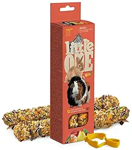 Little One Sticks for Guinea Pigs, Dwarf Rabbits and Chinchillas with Fruits in Box 2x60gms