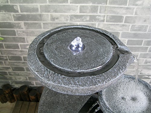 Solarspringbrunnen Solarbrunnen Cascade Garten Brunnen Kaskade Komplettset für Garten und Terrasse Tag und Nacht ! ✔NEU - 3
