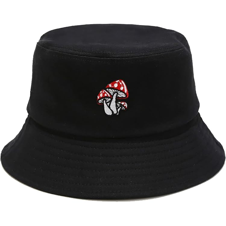 Chapeau De Pêcheur Femme Malaxlx - Brodé Papillon Noir, Circonférence 58cm