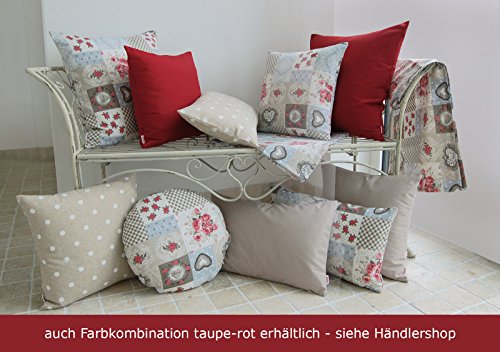 beties Dorfkinder Kissenhülle ca. 40×40 cm in großer Sortiments- und Größenauswahl – Shabby Chic für den perfekten Landhaus Style Farbe (silber-mauve) - 4