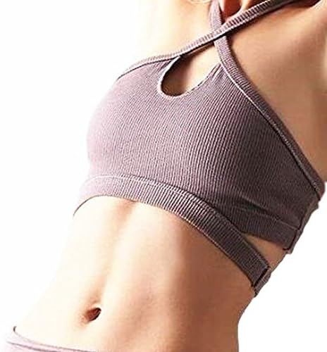Fitness Bear Women's Sports Bra Pro Yoga Fitness Bra –SEAMLESS-Low-Impact Women's Sports Top Without Steel tank top (M, Smoke Pink)