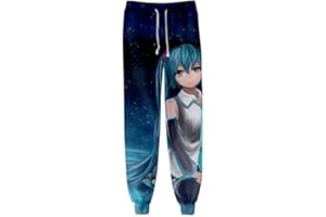 WANHONGYUE Anime Hatsune Miku Vocaloid 3D Gedruckt Sweatpants Jogginghose Cosplay Kostüm Sporthosen Trousers Trainingsanzug