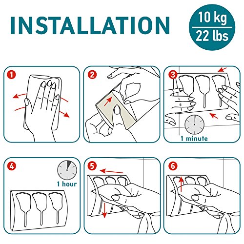 Tatkraft Bell Handtuchklemme Handtuchklemmleiste Bad und Küche Stark Selbstklebend Edelstahl - 5