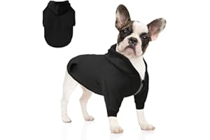 meioro Felpe con Cappuccio per Cani Vestiti caldi per Animali Domestici Abbigliamento Sportivo per Cani e Gatti con Cappello e Cerniera (XXL, Tutto Nero)