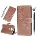 Produktbild MOTO G6 Play Handyhülle MOTO E5 Handy Hülle Löwenzahn Muster Leder Tasche Flipcase Cover Schutzhülle Silikon Handytasche Skin Ständer Klapphülle Schale Bumper Magnetverschluss Brieftasche-Rosegold