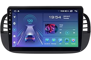 ACAVICA Android Radio Coche para Fia t 500 500C 2007-2015 9 Pulgadas Autoradio Car Stereo con Navegación GPS Wireless Carplay Touch Screen WiFi Bluetooth Pantalla Multimedia Radio SWC