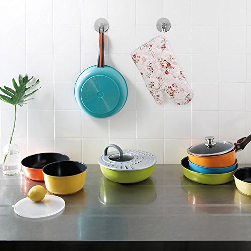 Ecooe Handtuchhaken Haken Kleiderhaken wasserdicht 3M Selbstklebend Ohne Bohren Bad und Küche Gebürstetes Edelstahl 2 STÜCK - 6