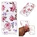 Produktbild Durchsichtig Hülle für LG G6,Glitzer Hülle für LG G6,Leeook Noble Stylish Schön Glitzer Bling Shiny Sparkle Rosa Rose Blume Gemalt Strass Muster Entwurf Weich Transparent Clear TPU Silikon Zurück Schutzhülle Tasche Crystal Hülle Handyhülle Etui Bumper Case Cover für LG G6 + 1 x Schwarz Eingabestift-Pink Rose Flower
