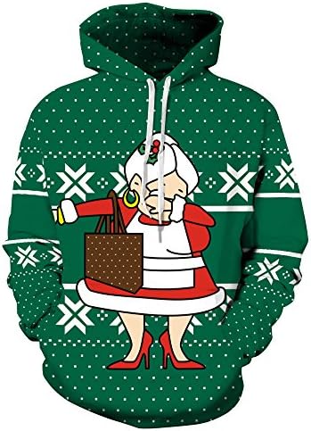 Man Lady Hoodies Novelty Xmas Costume Pullover Sweatshirts Quirky Lovers Long Sleeve Tshirt Men&amp;Womens Hoody Tee Casual Jecket