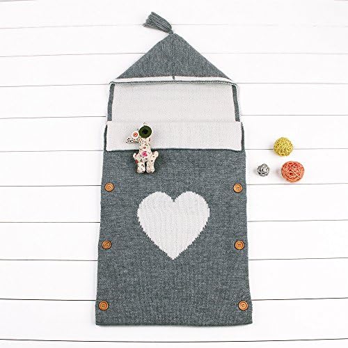 Newborn Baby Wrap Swaddle Blanket Knit Sleeping Bag Sleep Sack Baby Infant Kids Toddler Knitting Blanket Swaddle Sleeping Bag Sleep Sack Stroller Wrap for 0-6 Month Baby