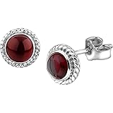 Sterling Silber Ohrringe Mit Geburtsstein - Herz Design Für Frauen