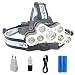 Produktbild Huntvp LED Stirnlampe Superhell 5*XML-T6+2R2 8000LM Scheinwerfer Wiederaufladbar Headlight 8 Modi Wasserdicht Kopfleuchte mit SOS Pfeife Nachtsicht für Angel Radfahren Laufen Jage Bergarbeit