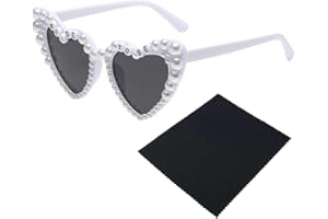 Nadiaen Bride Sunglasses,Vintage Fashoin Bride to Be Glasses,Heart Shaped Pearl Bride Glasses,Cat Eye Bride Sunglasses Hen Do,UV400 Protection,for Bridesmaid Bride to Be Party Gift Supplies