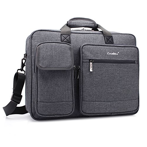 CoolBELL 15,6 Zoll Laptop Aktentasche schützend Messenger Bag Nylon Schultertasche Multifunktional Henkeltasche Laptop / Ultrabook / Tablet / Macbook / Dell / HP, Grau - 3