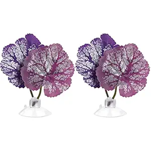 Balacoo 2Pcs Betta Fish Leaf Hammock Pad Aquarium Tank Plastic Plants with Suction Cup for Simulating Natural Habitat Spawning Grounds Spot Breeding Resting Bed
