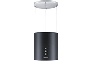 Cookology Ceiling Wire Hung Island Cooker Hood Extractor Fan (Black)