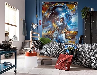 Komar "Star Wars Jedi Luke Skywalker Collage Papier Peint, Multicolore, 4 pièces