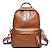 Produktbild Casual Damen Rucksack Litchi Muster Reißverschluss PU Daypack wasserdichte Reise Outdoor-Shopping für Männer Frauen, Arbeit (Farbe : Braun)