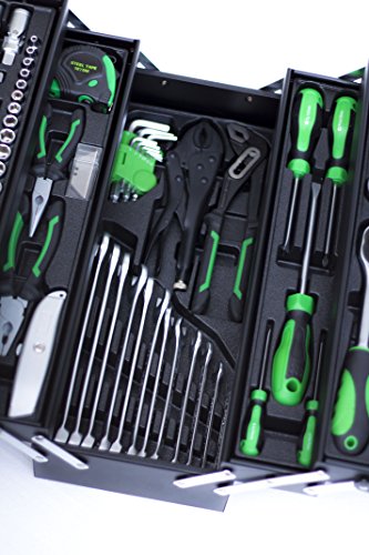 Black Green Edition Werkzeugkiste* Werkzeugkasten gefüllt mit Werkzeug – 72tlg. Werkzeug-Sortiment – Schwarz - 5