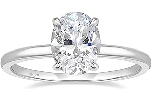 EAMTI 3CT 925 Sterling Silver Engagement Rings Oval Cut Solitaire Cubic Zirconia CZ Wedding Promise Rings for Her Wedding Bands for Women Size 3-11
