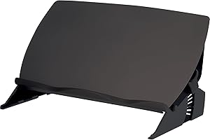 Fellowes Porte-documents incliné Easy Glide, support d'écriture, angle ajustable, compartiment de rangement, noir/gris