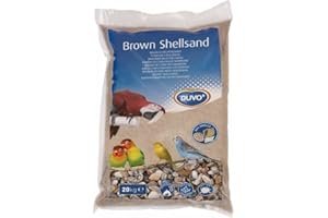 duvoplus, Sabbia Marrone Fondo Gabbia, 20 kg, Copertura del Pavimento di Alta qualità Sabbia Conchiglie, Prodotto Naturale Senza Polvere, Assorbe la Muffa, Profumo Anice, Ricco di Minerali