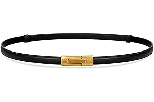 VONMELLI Cintura Sottile Da Donna Per Abiti Cintura Donna Pelle PU Regolabile Cinture Gioiello con Fibbia in Oro Antico per Jeans Vestito e Pantaloni