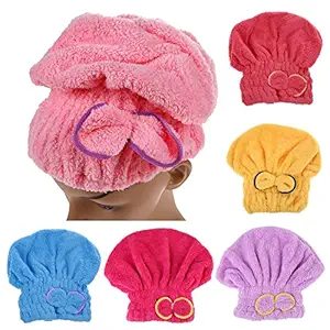 MK Microfiber Hair Wrap Towel/Head Twist Cap for Drying, Bath Spa, Shower (Multicolour).