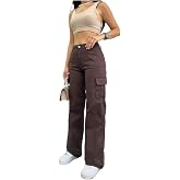 BİKELİFE Light Green Cargo Lycra High Waist Wide Leg Trousers with Pockets-1