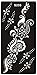HENNA STENCILS TEMPLATE TATTOO SELF ADHESIVE Set Flower 10 Sheets- single use, suitable for Henna Tattoo Glitter Tattoo and Airbrush Tattoo