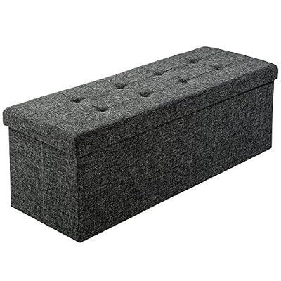 TecTake Tabouret pliant banc pouf dé pliable coffre siège de rangement boîte 110x38x38cm