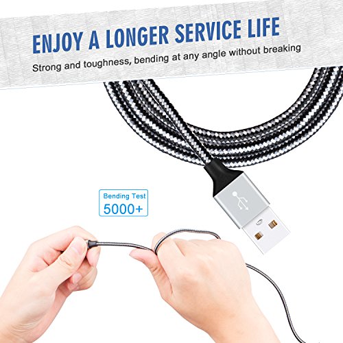 Micro USB Kabel Nylon 2m - GlobaLink   USB 2 0 Ladekabel Datenkabel Android Lebenslange Garantie - High Speed Sync und Ladekabel f  r Android Smartpho