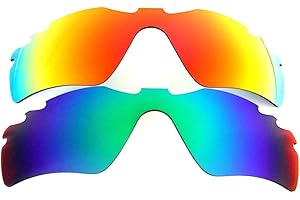 Galaxylense Men's Replacement Lenses For Oakley Radar Path Vented Green&Red Polarized